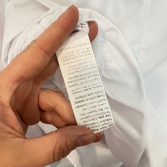 REFKA White Assymetric Hem Blouse Long Sleeves sz M - Picture 5 of 11